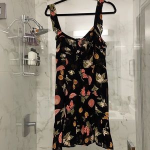 Reformation Fruit and Floral Chiffon Minidress